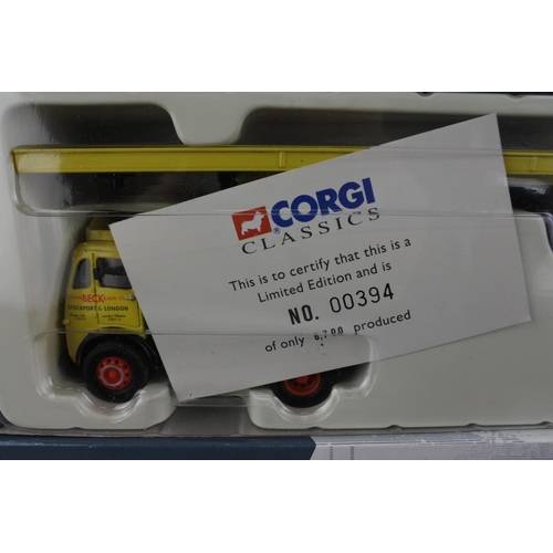 281 - A Corgi Classics 'Edward Beck & Sons Ltd' Foden FG Articulated & Long Platform Trailer set.