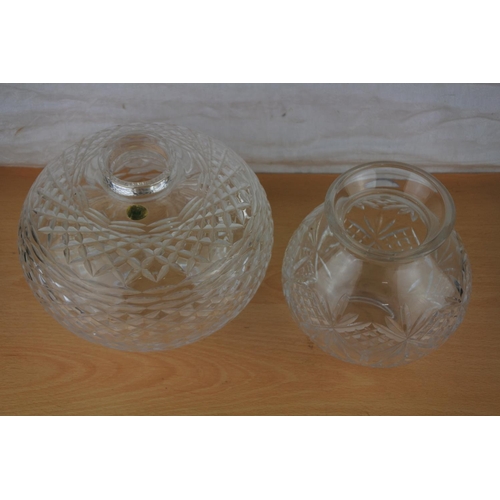 43 - Two Tyrone crystal glass shades.