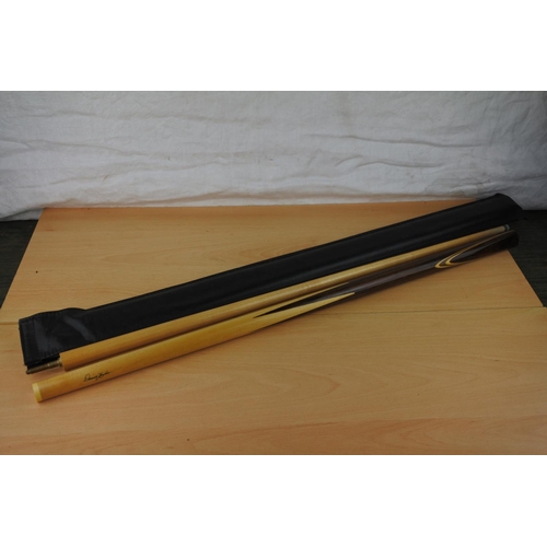 72 - A cased Riley snooker cue.