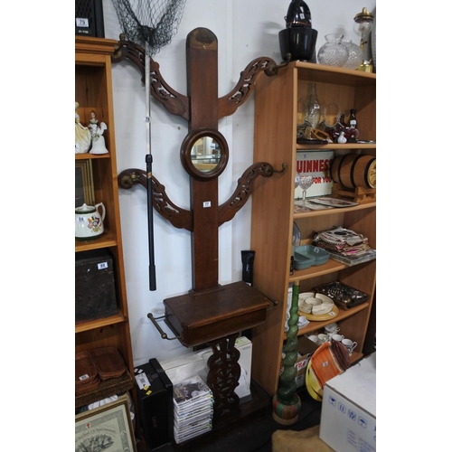 77 - An antique mahogany tree hall stand. Approx 202x80x27cm.