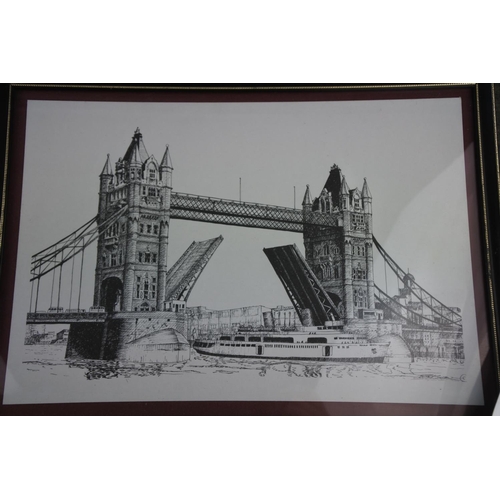 83 - A set of six framed etching prints by Bernard Smith. Approx 24x34cm.