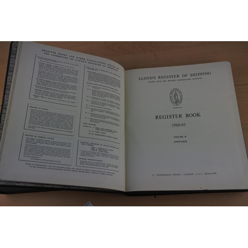 90 - Two leather bound volumes 'Lloyd's Register' dated 1960 - 1961 and 1956 - 1957.