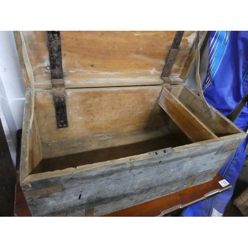 134 - An antique Military chest in need of some restoration. Approx 30x65x35cm.