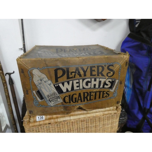 137 - A stunning large vintage Players Cigarette box. Approx 29x50x43cm.