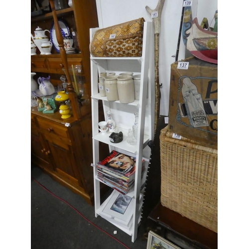 150 - A display stand in the style of a step ladder. Approx 153x42x35cm.