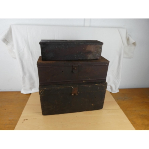 174 - Three vintage storage boxes.