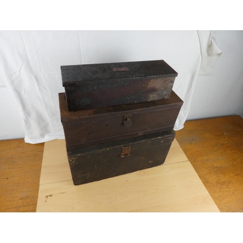 174 - Three vintage storage boxes.