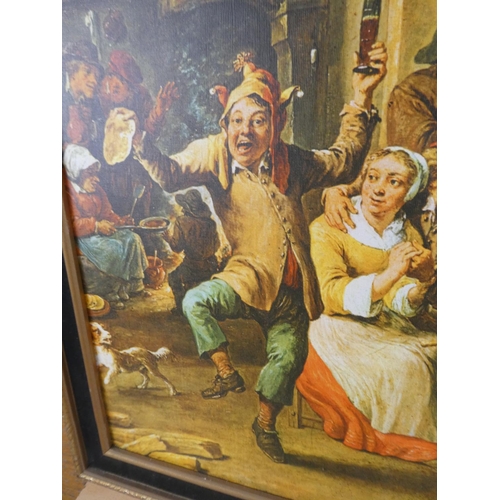 178 - A vintage framed tavern scene print. Approx 47x68cm.