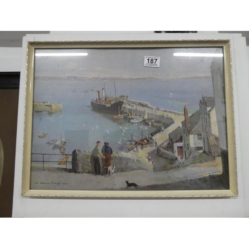 187 - A vintage framed print by Vernon Ward. Approx 36x47cm.