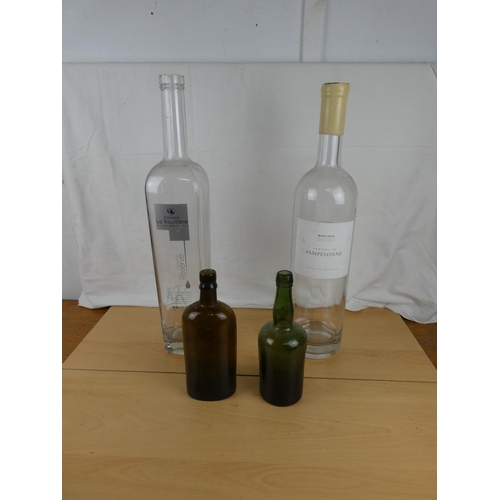 192 - Two very large 3 litre French wine bottles and more.