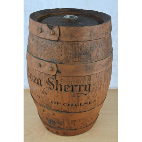 207 - A Cadoza Sherry barrel by Stowells of Chelsea, glass lined. Approx 34cm.