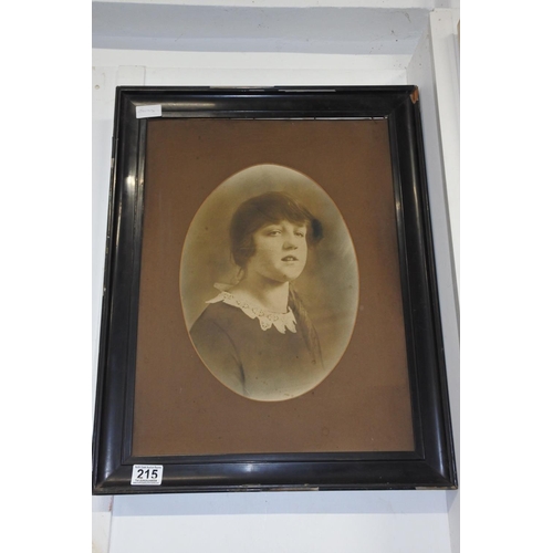 215 - An antique framed portrait. Approx 50x37cm.