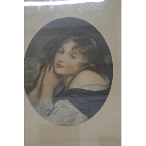 216 - An antique style framed print. Approx 51x39cm.