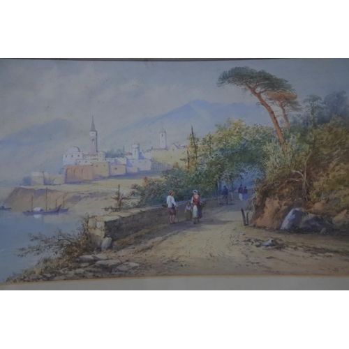 217 - A stunning framed antique watercolour signed by the Artist. Approx 24x49cm.