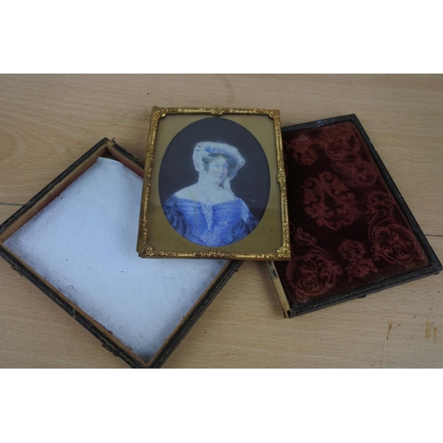 240 - A small antique framed portrait in a gilt frame.