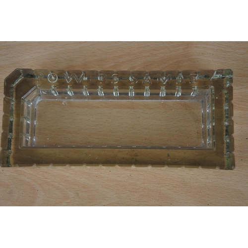 250 - A Power Samos glass pen desk tidy.