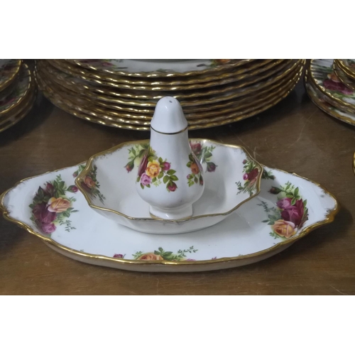 263 - A large collection of Royal Albert 'Old Country Rose' to include teapot, dinner plates, pudding bows... 