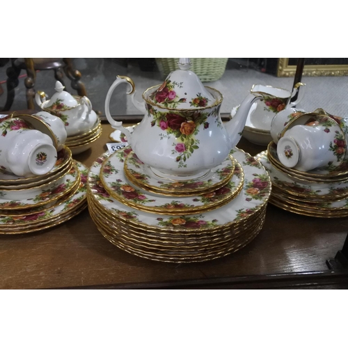 263 - A large collection of Royal Albert 'Old Country Rose' to include teapot, dinner plates, pudding bows... 