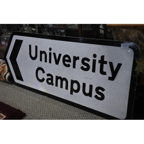 288 - A 'University Campus' road sign. Approx 43x111cm.