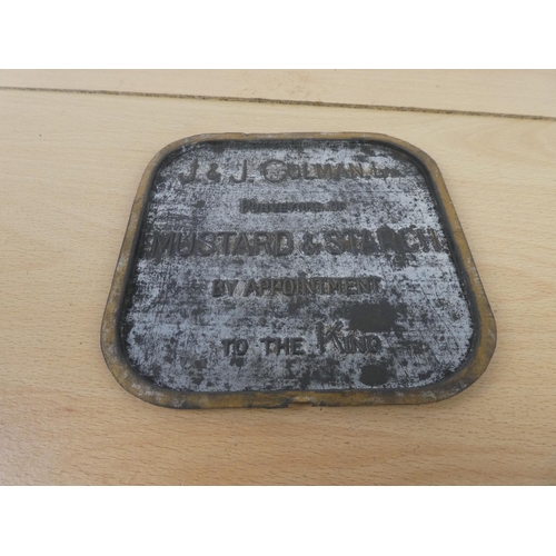 308 - An advertising tin plate for J & J Colman Mustard & Starch.