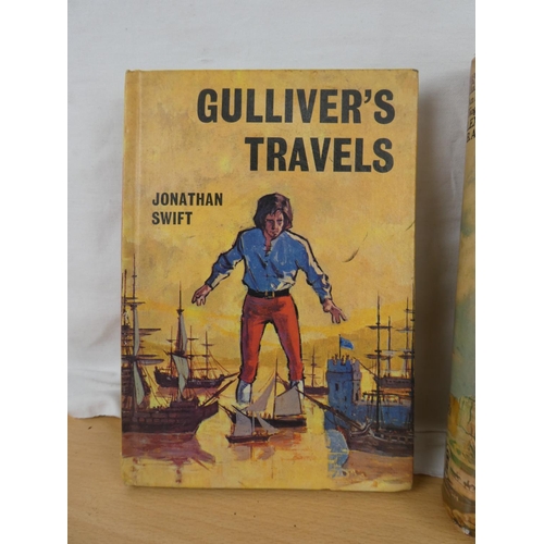 336 - Five vintage books to include 'Christmas Carol', 'Gulliver's Travel' and more.