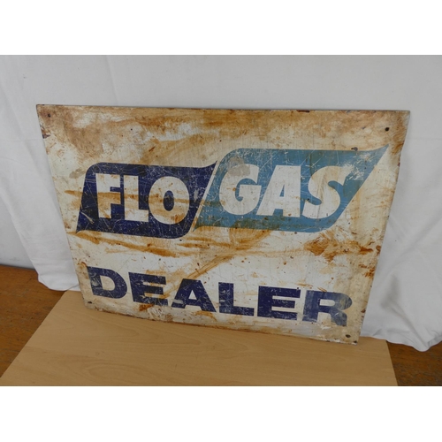 348 - A Flo Gas enamel advertising sign. Approx 45x60cm.