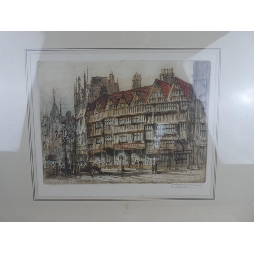 357 - A framed original limited edition etching signed J Alphege Brewer. Approx 47x38cm.