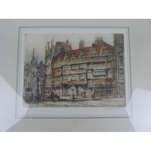 357 - A framed original limited edition etching signed J Alphege Brewer. Approx 47x38cm.