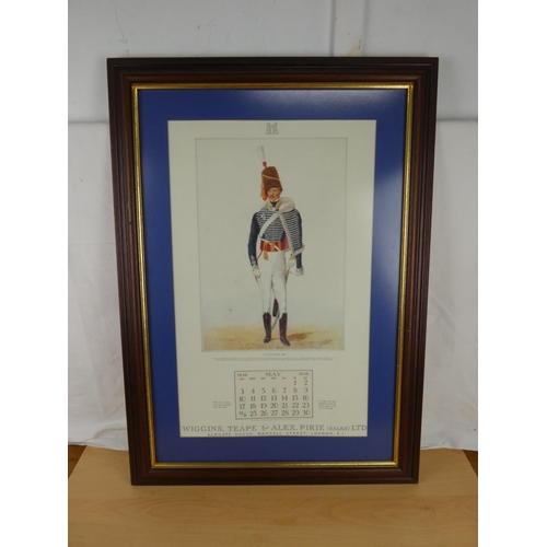 366 - A framed print of a calendar produced by Wiggins Teape & Alex Pirie Ltd dated May 1936. Approx 63x42... 