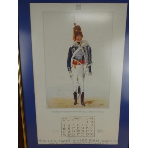 366 - A framed print of a calendar produced by Wiggins Teape & Alex Pirie Ltd dated May 1936. Approx 63x42... 