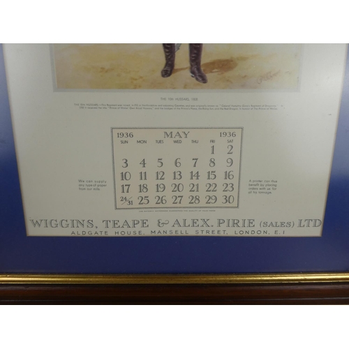 366 - A framed print of a calendar produced by Wiggins Teape & Alex Pirie Ltd dated May 1936. Approx 63x42... 