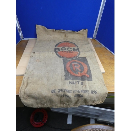 370 - A Red Bocm Label hessian sack.