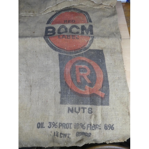 370 - A Red Bocm Label hessian sack.