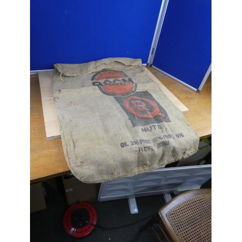 370 - A Red Bocm Label hessian sack.