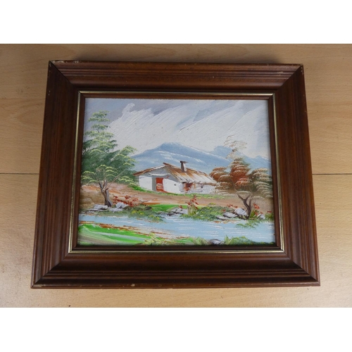 374 - A framed oil painting. Approx 18x23cm.