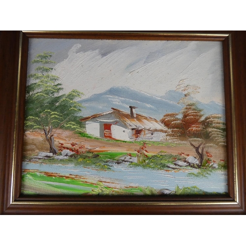 374 - A framed oil painting. Approx 18x23cm.