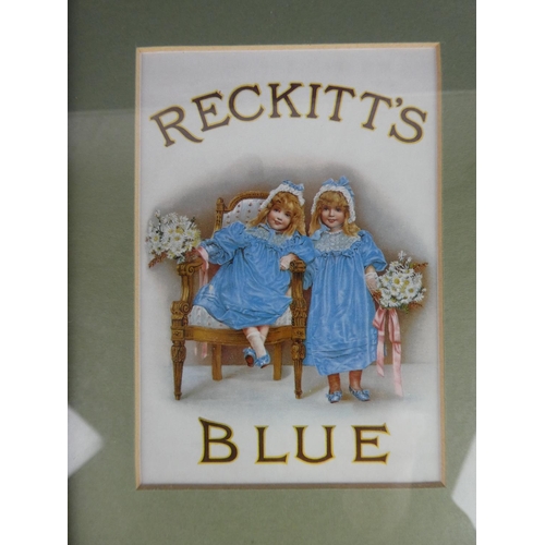 378 - A small framed print 'Reckitt's Blue'. Approx 19x14cm.