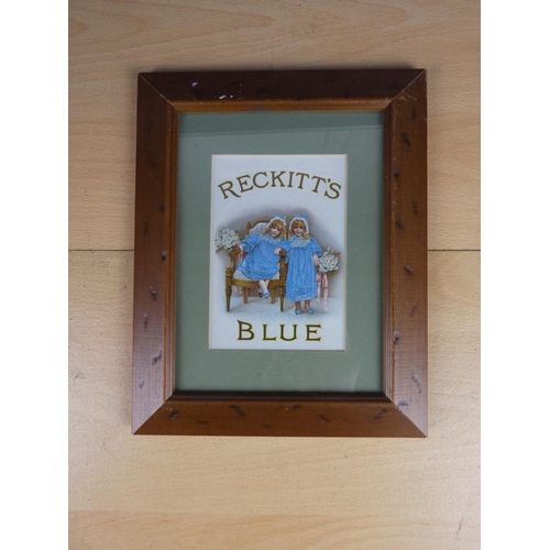 378 - A small framed print 'Reckitt's Blue'. Approx 19x14cm.