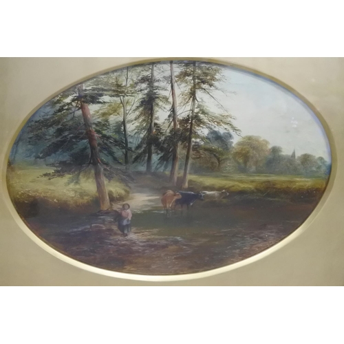 406 - An antique framed oil painting signed.