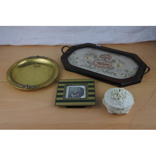 412 - An assorted lot to include a two handled tray.