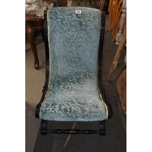 448 - A stunning antique nursing chair.