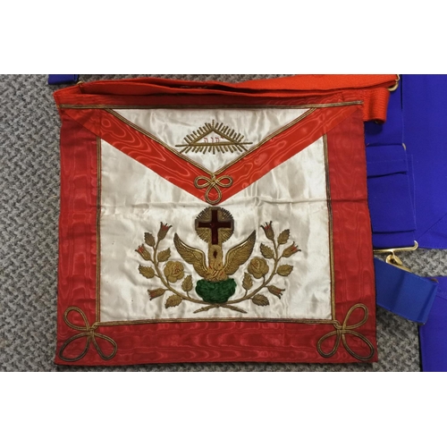 491 - A lot of Masonic aprons.