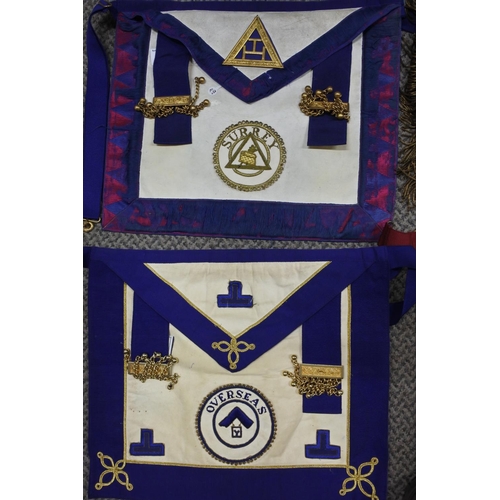 493 - A lot of Masonic aprons.