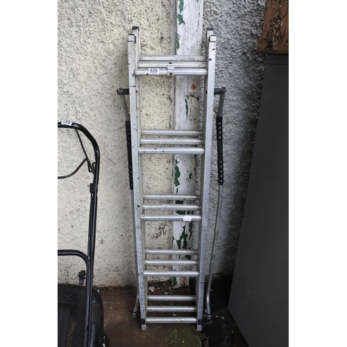 626 - A set of folding roof ladders.