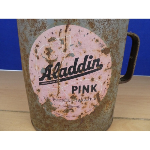 514 - A vintage Aladdin Pink oil can.