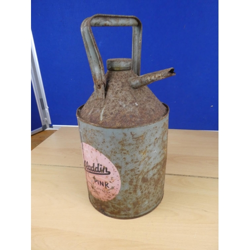 514 - A vintage Aladdin Pink oil can.