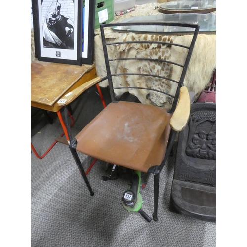 526 - A metal framed chair.