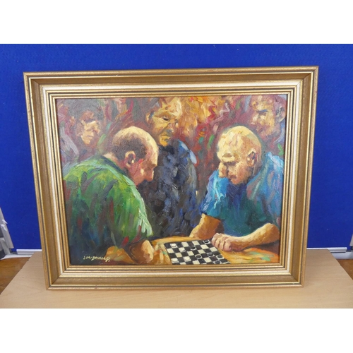 539 - A framed oil painting signed J McDonald.