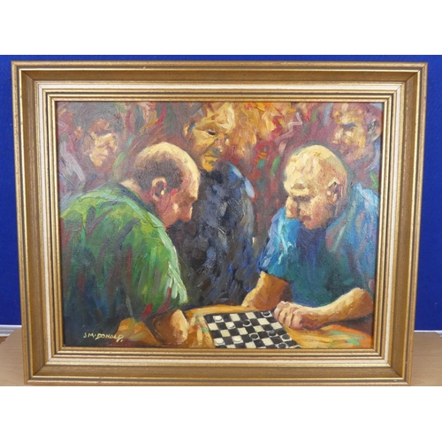 539 - A framed oil painting signed J McDonald.