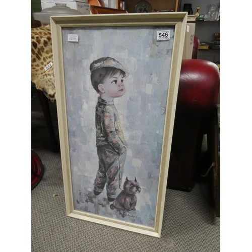 546 - A vintage framed print.